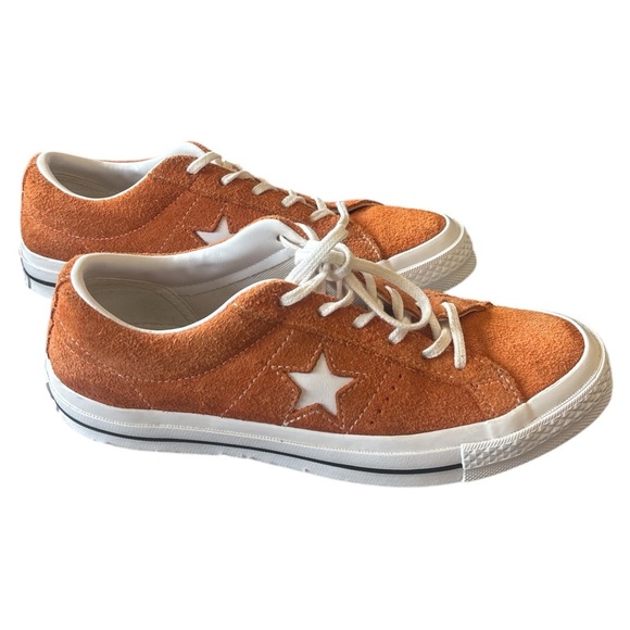 Converse Orange and White Low-Top Sneakers with Suede Upper - Picture 7 of 10